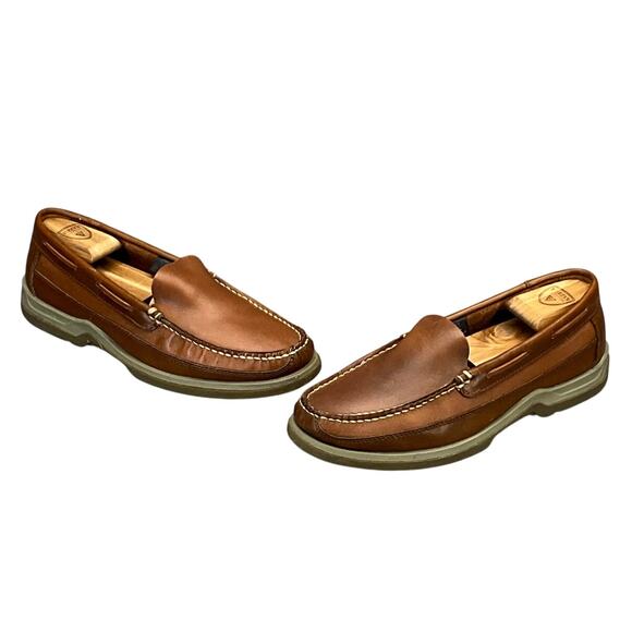 Pelican Bay Florida Brown Leather Slip On Comfort Driving Loafer Men 9.5 - Picture 4 of 10
